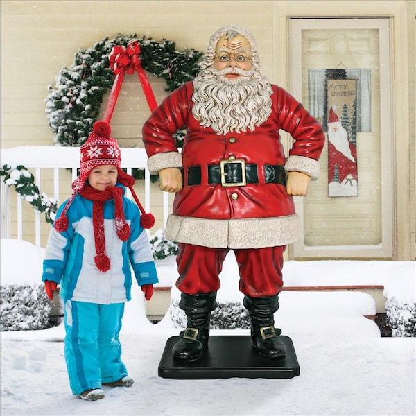 Design Toscano Jolly Santa Claus Life-Size Statue - NE80088