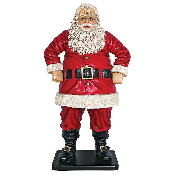 Design Toscano Jolly Santa Claus Life-Size Statue - NE80088