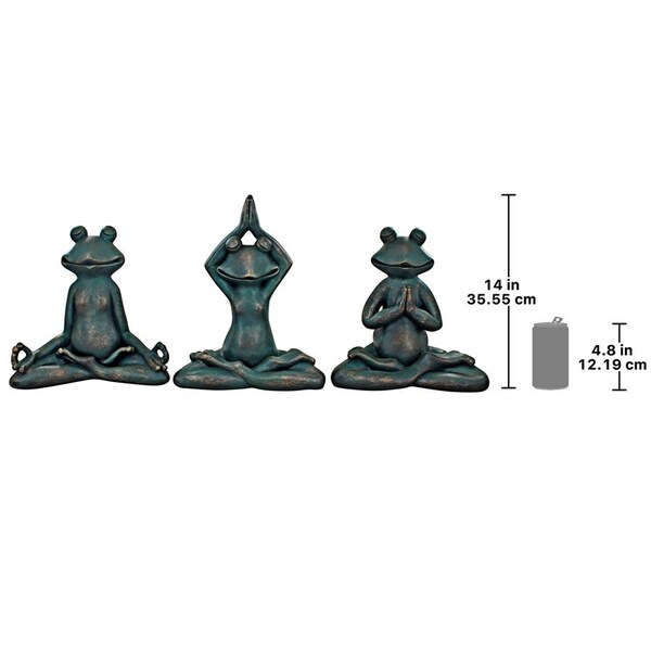 Design Toscano Relax, Renew and Ribbit Zen Garden Frog Statues - QL180583