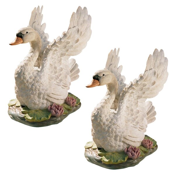 Design Toscano The Majesty of Swan Lake Sculpture: Set of Two - NG930774