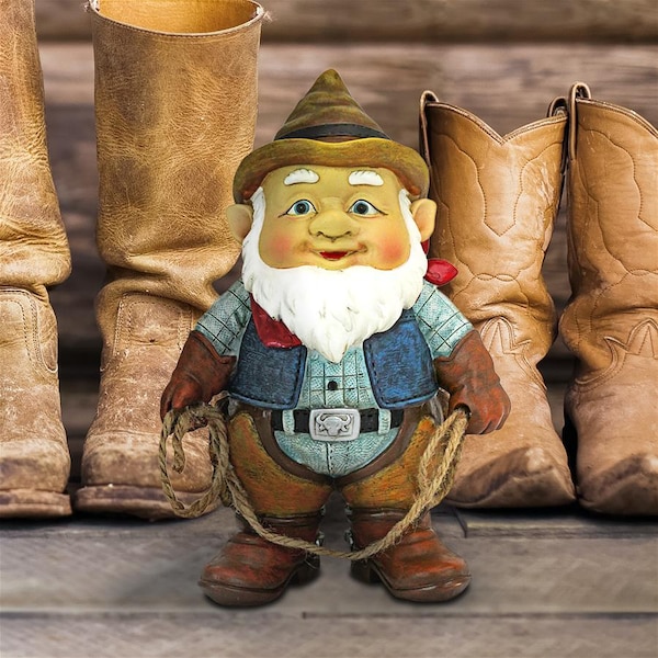 Design Toscano Country Cowboy Klaus Garden Gnome Statue - QL307232