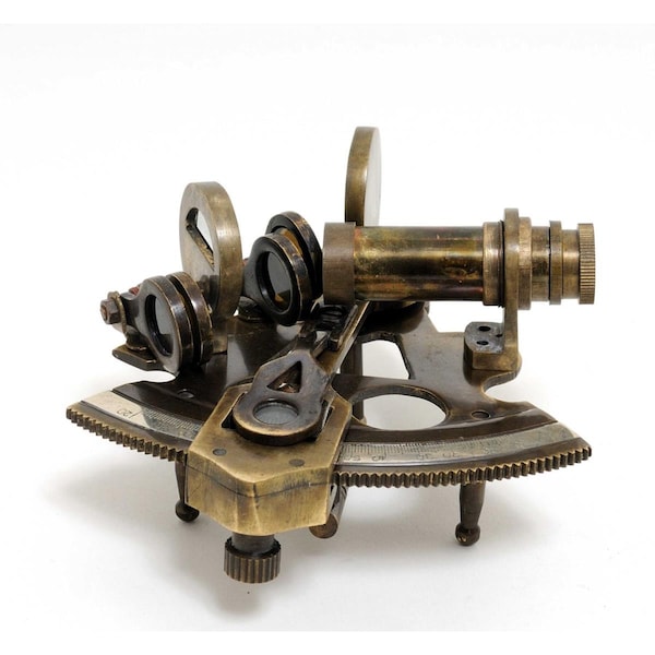Escenografia 4 x 4 x 2.5 in. Nautical Sextant in Leather Case - Small - ES3659355