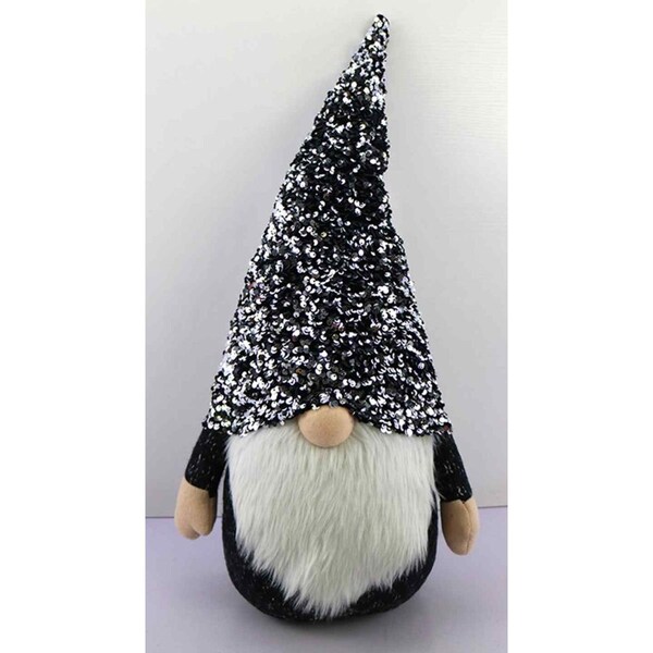 Palacedesigns 24 in. Glittery Black & White Sparkle Gnome - PA3670781