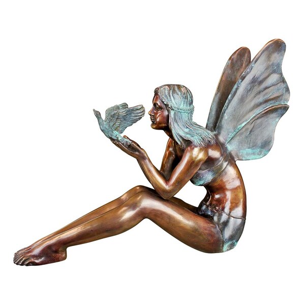 Design Toscano Bird Fairy Cast Bronze Garden Statue: Large - SU47107