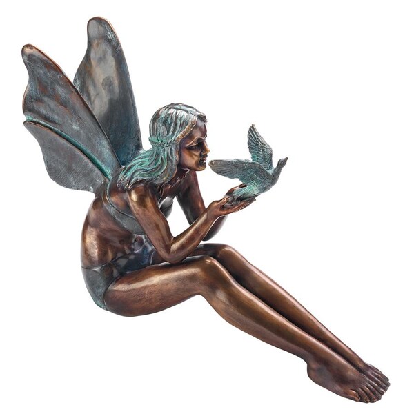 Design Toscano Bird Fairy Cast Bronze Garden Statue: Large - SU47107