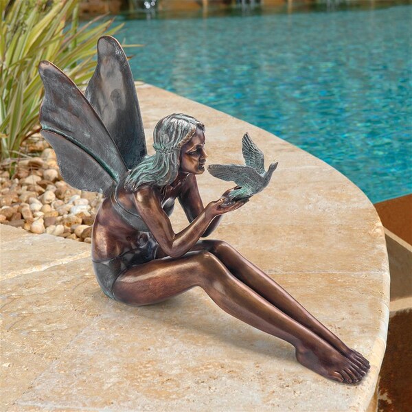 Design Toscano Bird Fairy Cast Bronze Garden Statue: Large - SU47107