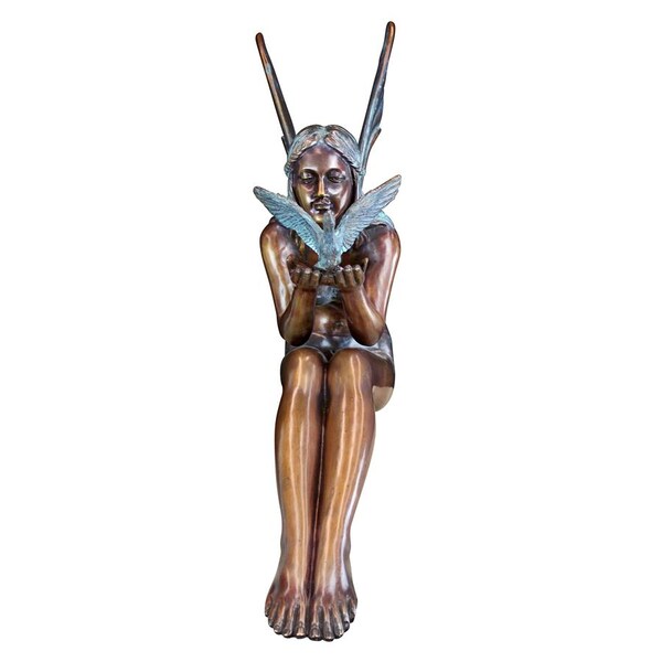 Design Toscano Bird Fairy Cast Bronze Garden Statue: Large - SU47107