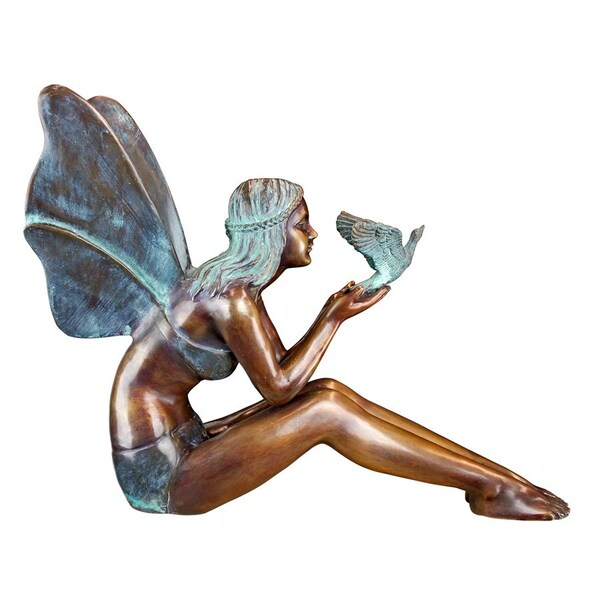 Design Toscano Bird Fairy Cast Bronze Garden Statue: Large - SU47107