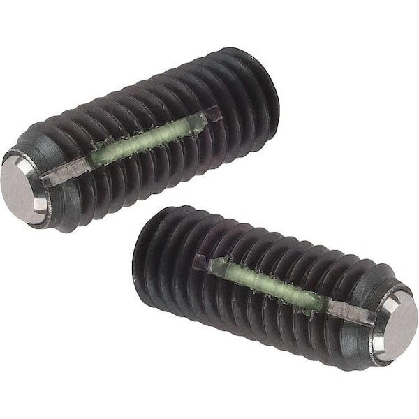 Kipp Ball-End Thrust Screw Wo Head, Long-Lok, Form:B Flat Ball, M12, L=16, 2, Carbon Steel - K0666.21216