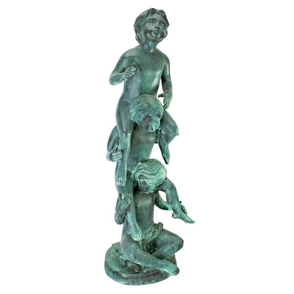 Design Toscano Child's Play Stacked Children Spitting Cast Bronze Statue: Medium - SU2006