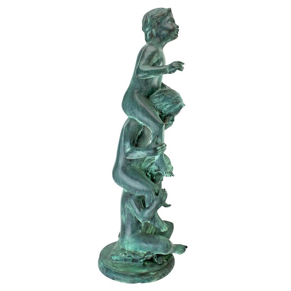Design Toscano Child's Play Stacked Children Spitting Cast Bronze Statue: Medium - SU2006