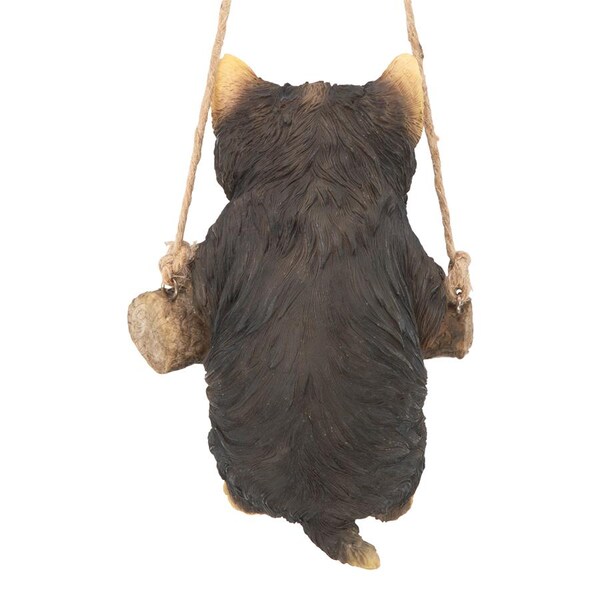 Design Toscano Yorkie Puppy on a Perch Hanging Dog Sculpture - JQ11421