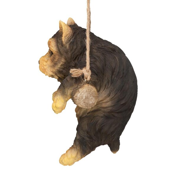 Design Toscano Yorkie Puppy on a Perch Hanging Dog Sculpture - JQ11421