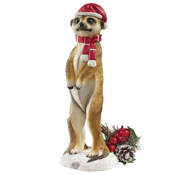 Design Toscano Merry Meerkat Holiday Greeter Statue: Set of Two - QL957961