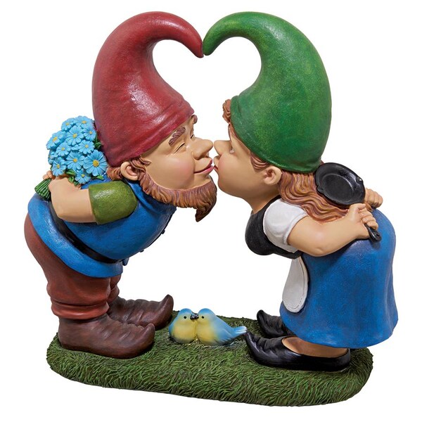 Design Toscano Kiss and Tell, Lover Gnomes Statue - QM2796400