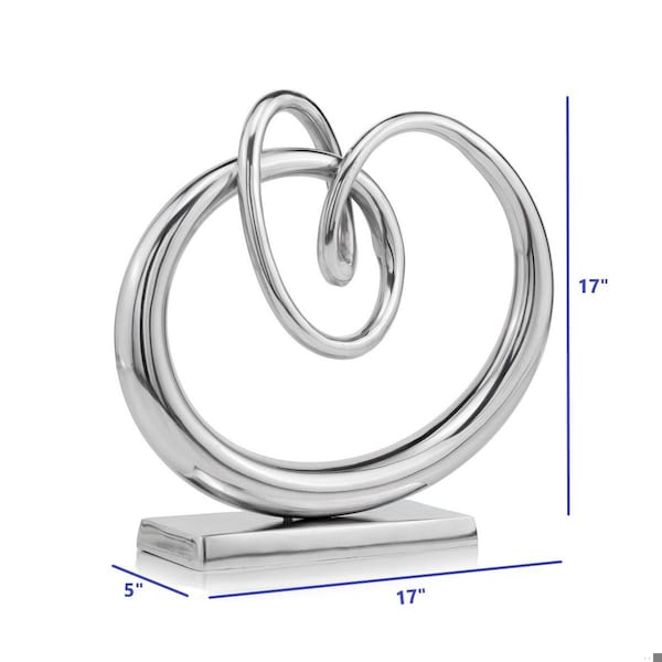 Homeroots 5 x 17 x 17 in. Buffed Nudo Twisted Knot Sculpture - 354630