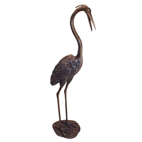 Design Toscano Grande Heron Head High Cast Bronze Garden Statue - PN69702