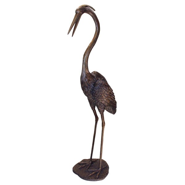 Design Toscano Grande Heron Head High Cast Bronze Garden Statue - PN69702