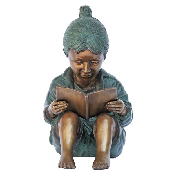 Design Toscano Story Book Girl Bronze Garden Statue - MP97627