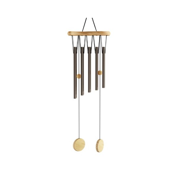 Nature Spring Metal and Wood Wind Chime 34.5" Tuned with Bronze Finish and Soothing Tone For Patio, Outdoor Decor - 810123YMN