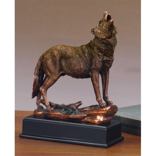 Dwellingdesigns F Wolf Bronze Plated Resin Sculpture - DW3083332