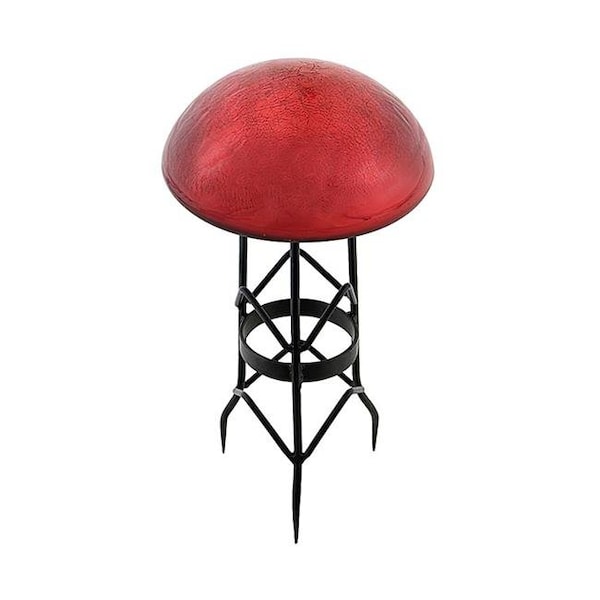 Achla Designs Achla TS-RD-C 9 x 9 x 5.5 Toad Stool Red Crackle - TS-RD-C