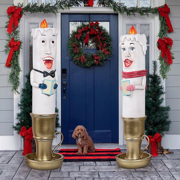 Design Toscano Holiday Luminary Welcoming Candle Door Sentry Statue: Hans - NE200003