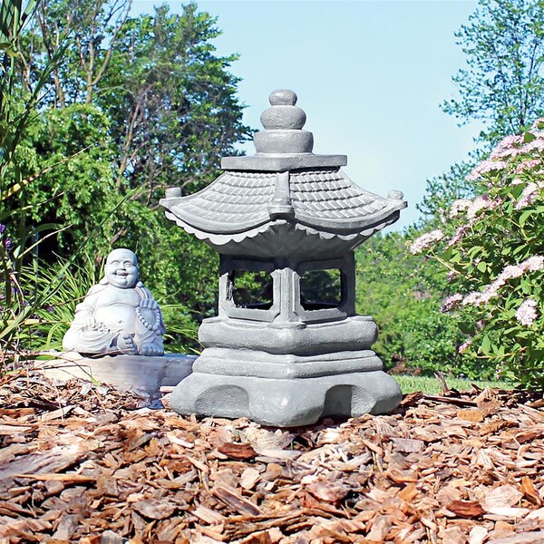 Design Toscano Chengdu Pagoda Asian Lantern Statue: Set of Two - AL920001