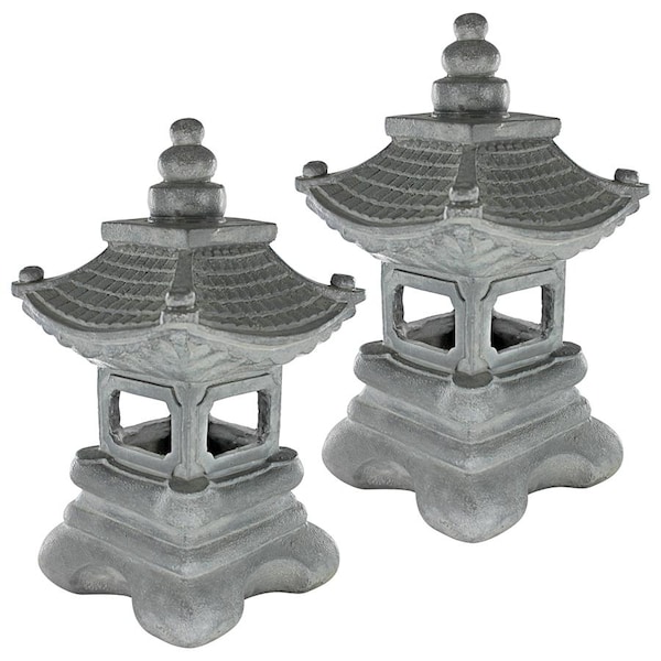Design Toscano Chengdu Pagoda Asian Lantern Statue: Set of Two - AL920001