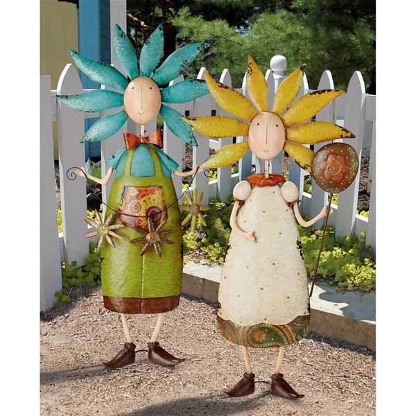 Design Toscano Flower Children Metal Garden Statues - FU971632