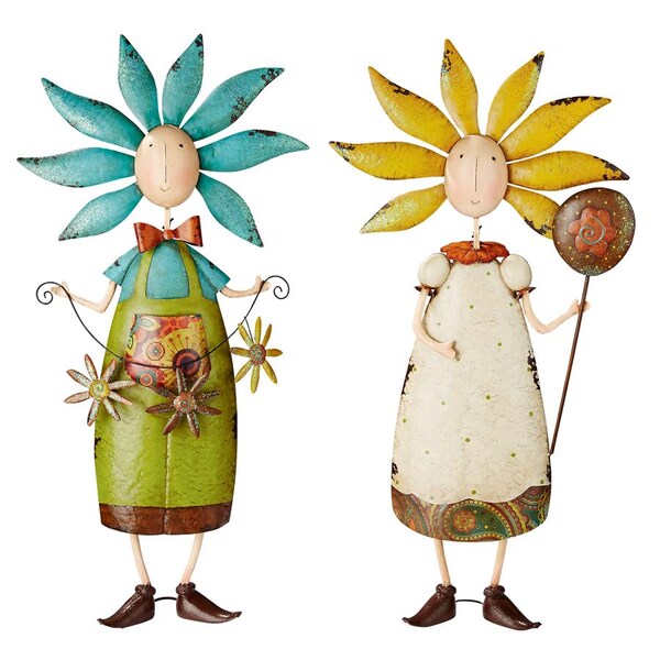 Design Toscano Flower Children Metal Garden Statues - FU971632