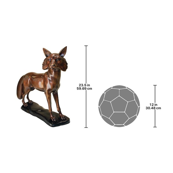 Design Toscano The Wary Standing Fox Cast Bronze Garden Statue - KW28954