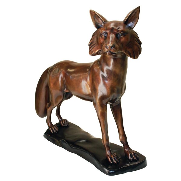 Design Toscano The Wary Standing Fox Cast Bronze Garden Statue - KW28954