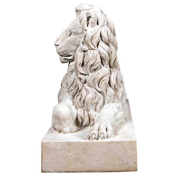 Design Toscano Castle Courtyard Lion Sentinel Statue: Head Right - NE1602751