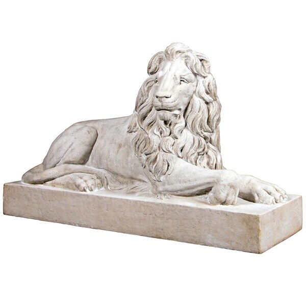 Design Toscano Castle Courtyard Lion Sentinel Statue: Head Right - NE1602751