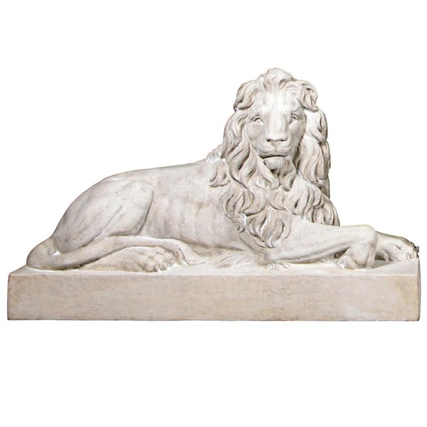 Design Toscano Castle Courtyard Lion Sentinel Statue: Head Right - NE1602751