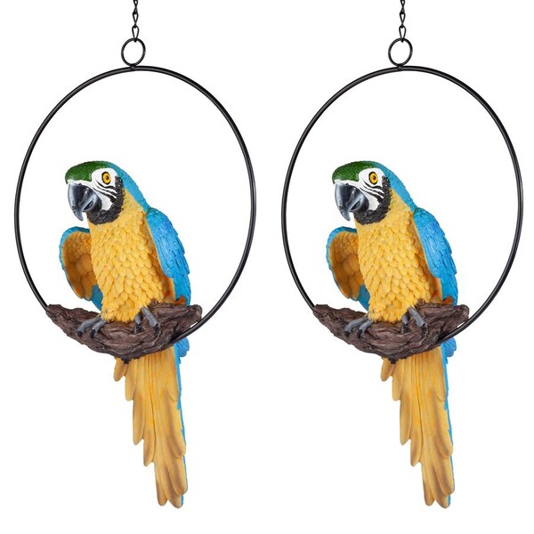 Design Toscano Polly in Paradise Parrot on Ring Perch: Medium, PK 2 - QL912820