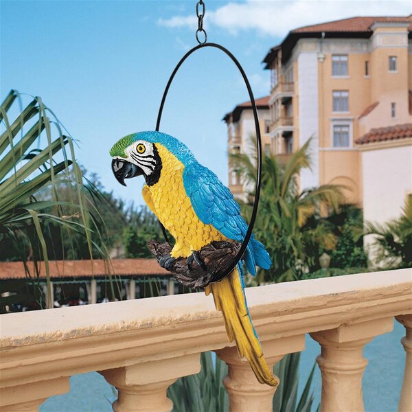 Design Toscano Polly in Paradise Parrot on Ring Perch: Medium, PK 2 - QL912820