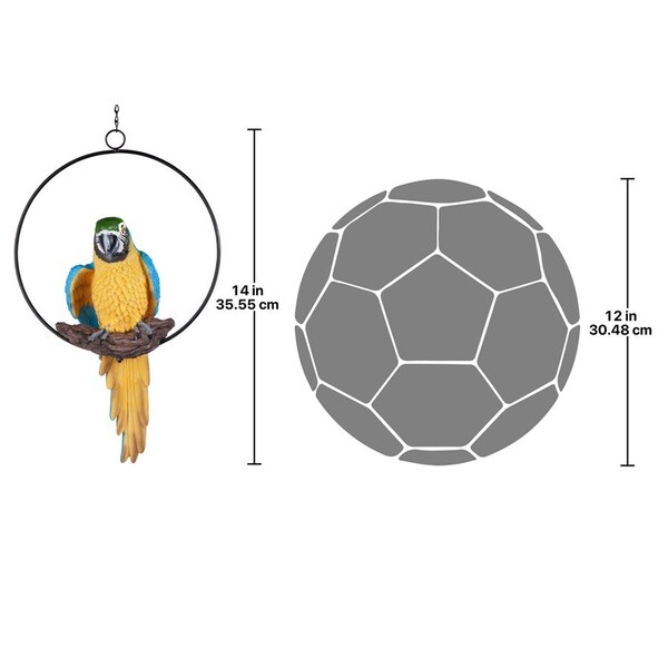 Design Toscano Polly in Paradise Parrot on Ring Perch: Medium, PK 2 - QL912820