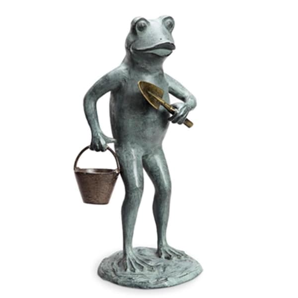Spi Home Green Thumb Frog Garden Sculpture - 19 x 9 x 8.5 in. - 34260