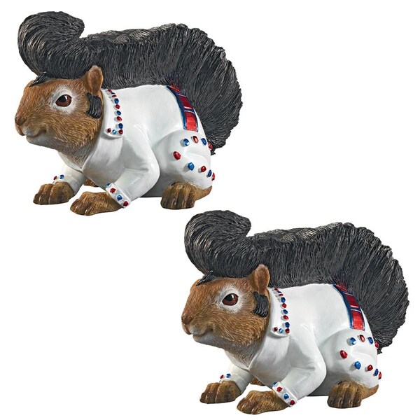 Design Toscano Elmer the Rock and Roll Squirrel Garden Statue: Set of Two - QM917042
