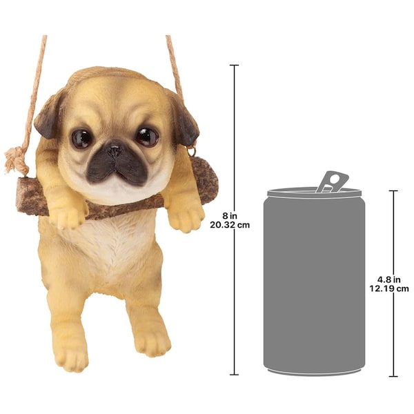 Design Toscano Pug Puppy on a Perch Hanging Dog Sculpture - JQ108059