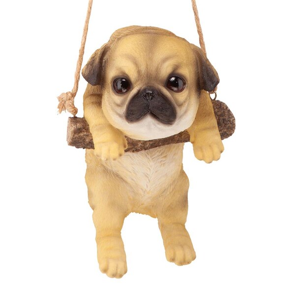 Design Toscano Pug Puppy on a Perch Hanging Dog Sculpture - JQ108059
