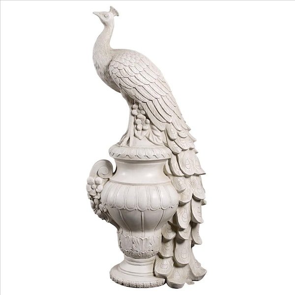 Design Toscano Staverden Castle Peacock on an Urn Garden Statue by artist Henk van der Eljk - NE180180