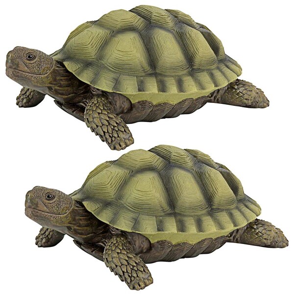 Design Toscano Gilbert, the Box Turtle Statues: Set of Two - QM91887611