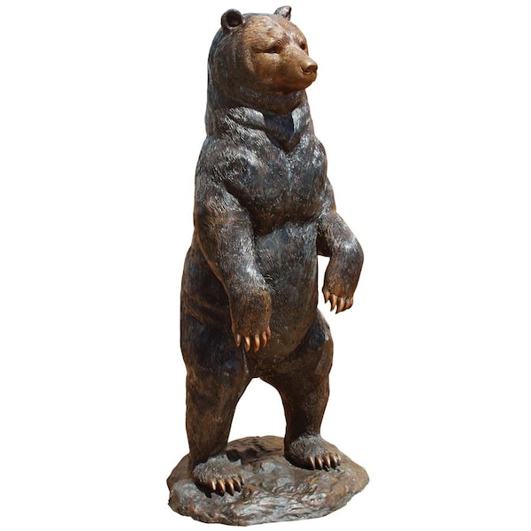 Design Toscano Standing Black Bear Cast Bronze Garden Statue - PN5862