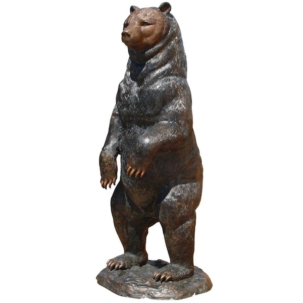 Design Toscano Standing Black Bear Cast Bronze Garden Statue - PN5862