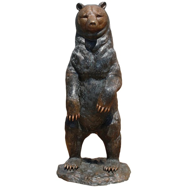 Design Toscano Standing Black Bear Cast Bronze Garden Statue - PN5862