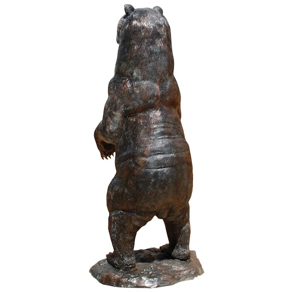 Design Toscano Standing Black Bear Cast Bronze Garden Statue - PN5862