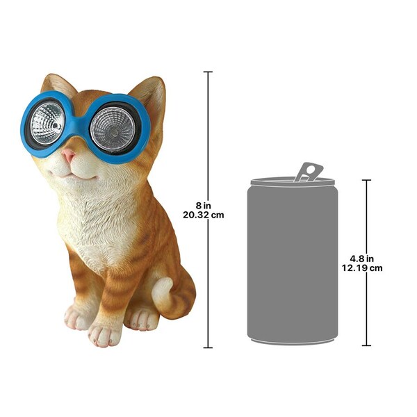 Design Toscano Bright Eyes Solar Cat Garden Statue - QL58930